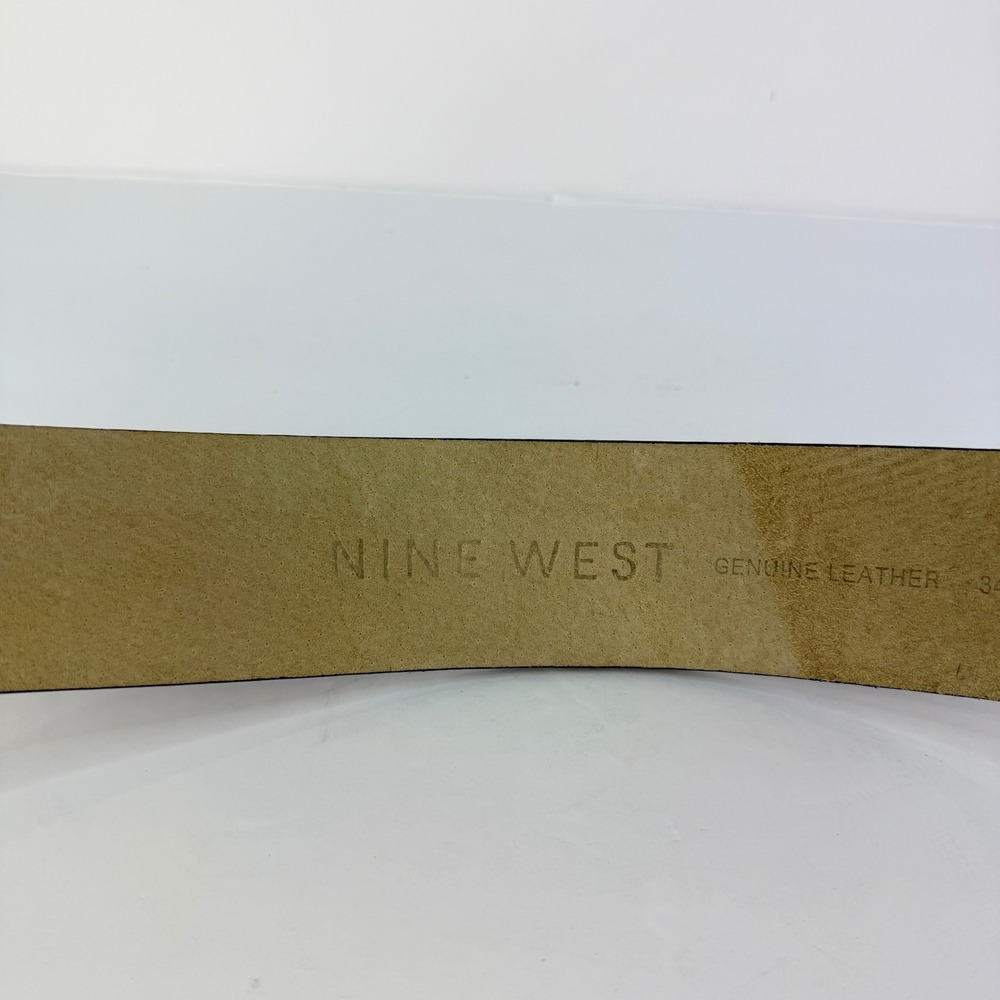 VTG RETRO Wide Nine West M Black Patent Leather Square Buckle Women Belt - Picture 8 of 10